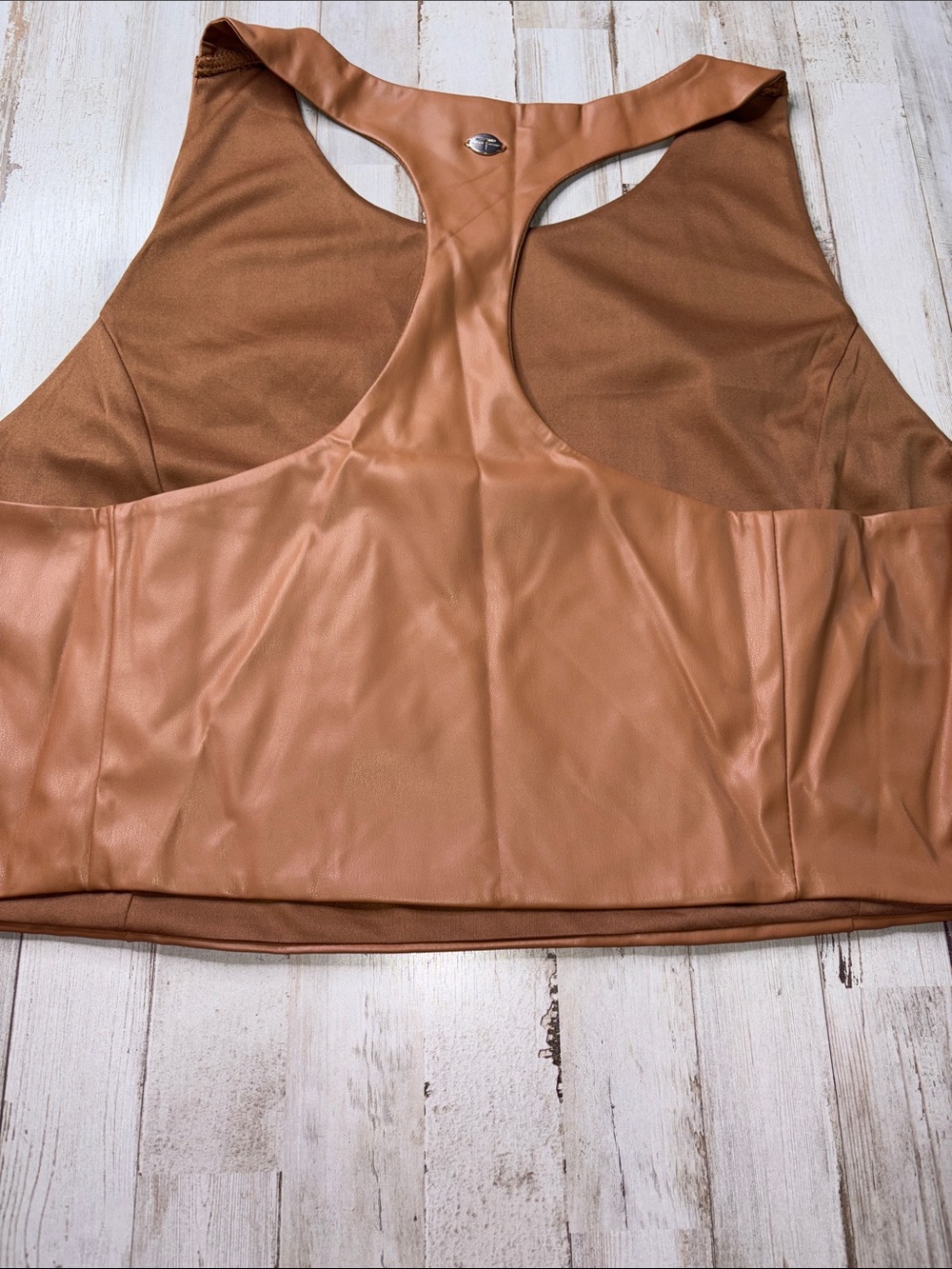 Tarhari Sport Faux Leather Racerback Bralette - Brown Size 3X NWT - Picture 11 of 12